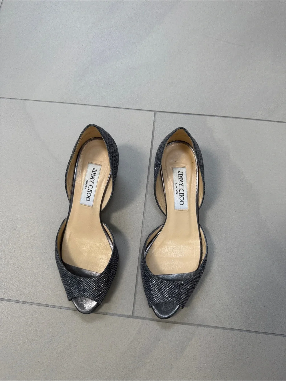 Jimmy Choo Black D'Orsay Sparkle Heels 36 - Picture 1 of 6